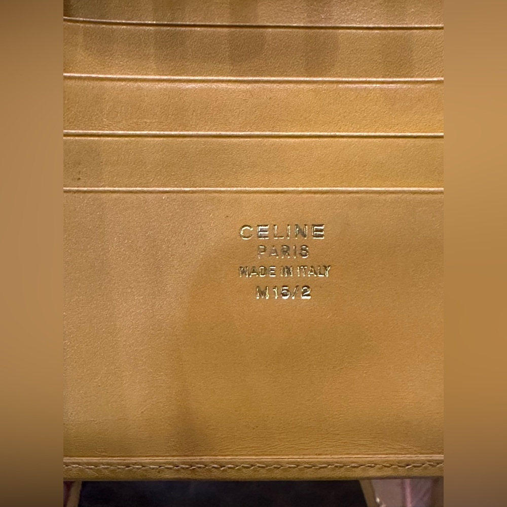 CELINE MACADAM Kiss-lock Wallet Mustard Color - Picture 5 of 10